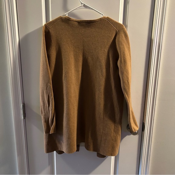 J Crew Women Juliette Collarless Open Cardigan/Blazer COFFEE BROWN Size LG - Picture 4 of 6